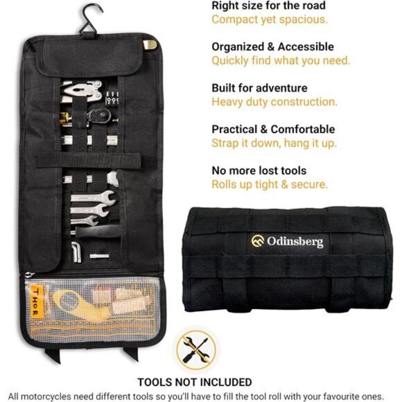 Motorcycle Tool Roll Bag Tools NOT Included - Small Tool Bag Wrench Roll Up Bag - Picture 3 of 7